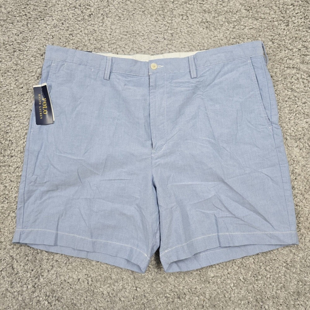 Polo Ralph Lauren Mens Chino‎ Shorts Blue Size 40 Flat Front Classic Fit NWT